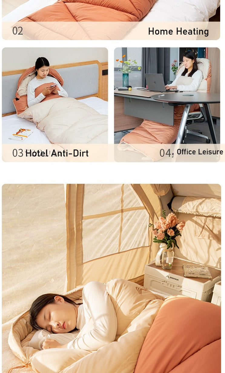 Adult Thickened Sleeping Bag - Outdoor Camping Travel Office Portable Cold-Resistant