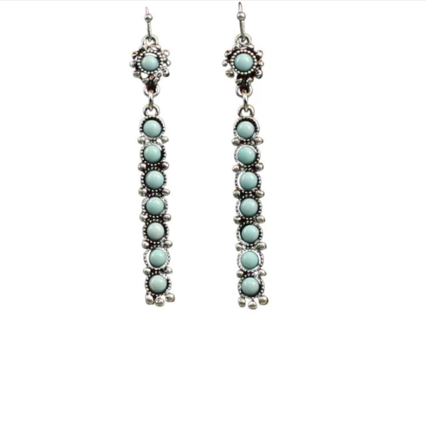Blazin Roxx Turquoise Stone Bar French Hook Earrings