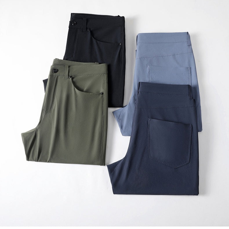 Men's Breathable Stretch Hiking Pants, Comfort Straight‑Leg Outdoor Casual Trousers