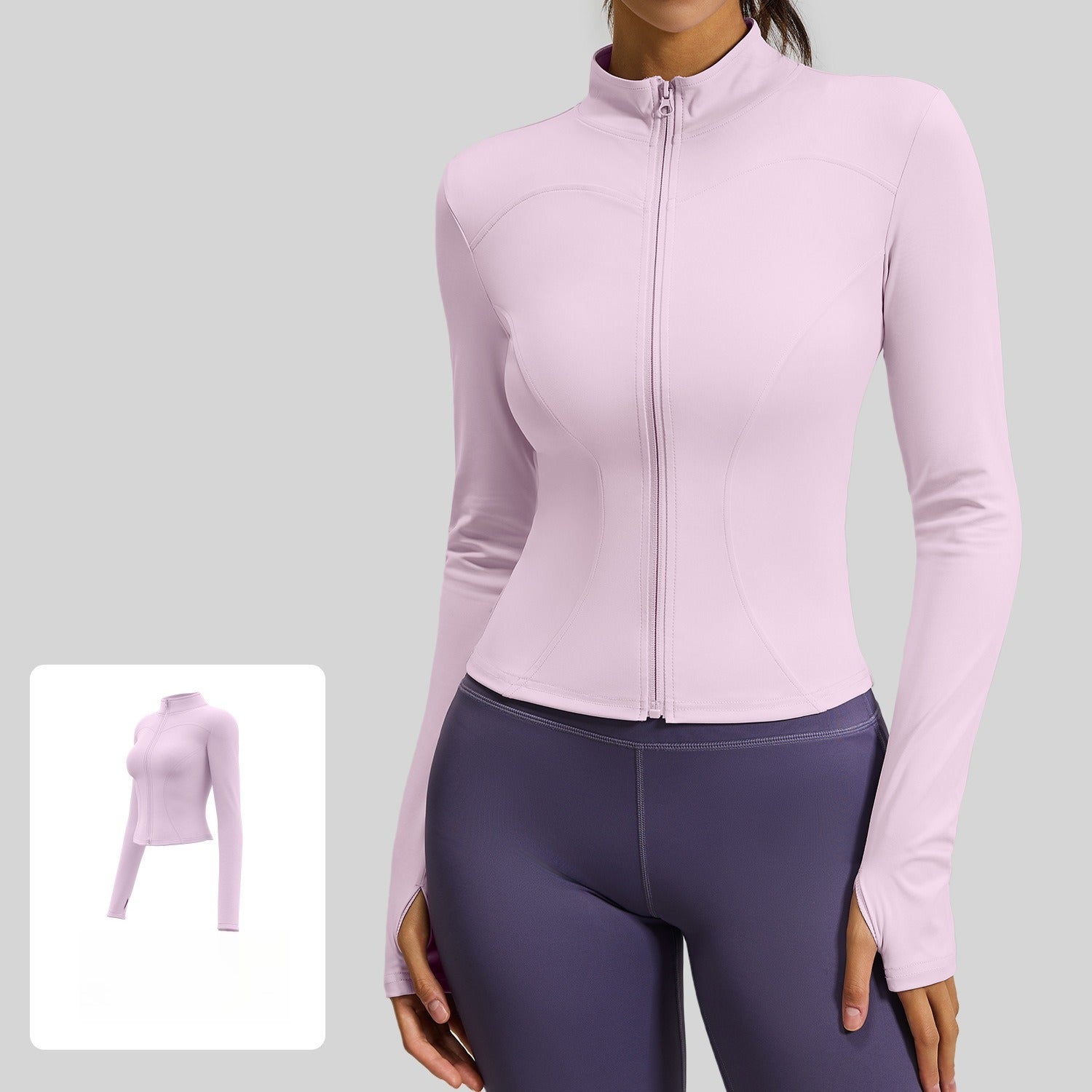 Wear long-sleeved tight yoga clothes outside, fitness, running, yoga
