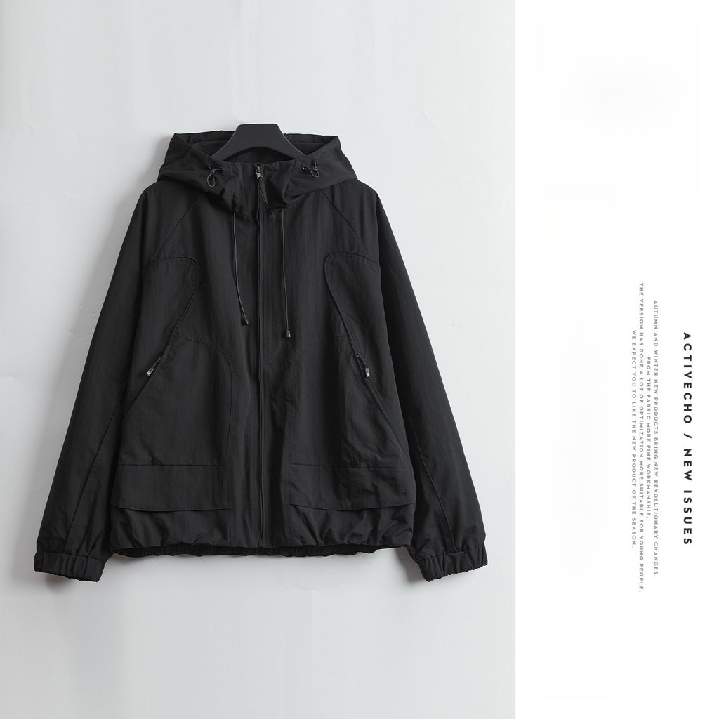 Men's Autumn Jacket Hooded Jacket Men's Simple Trend American Outdoor Jacket Top