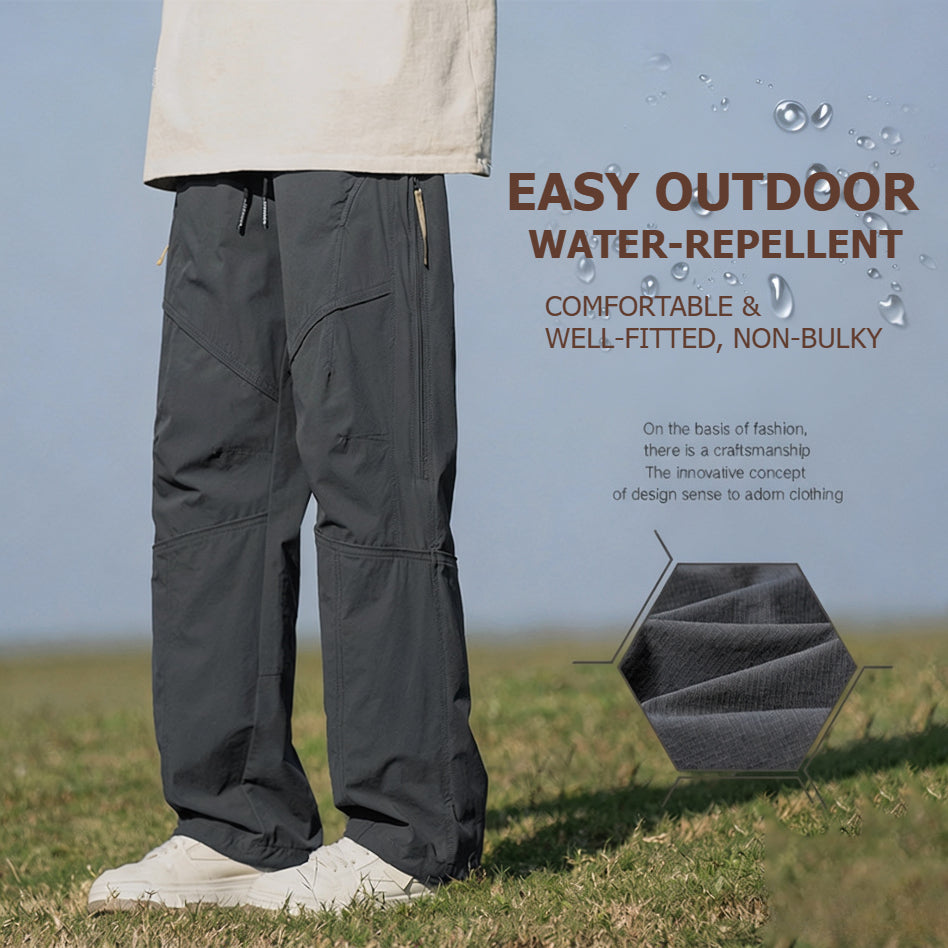Unisex Techwear Paratrooper Pants, Water‑Repellent Softshell Straight‑Leg Outdoor Hiking Trousers