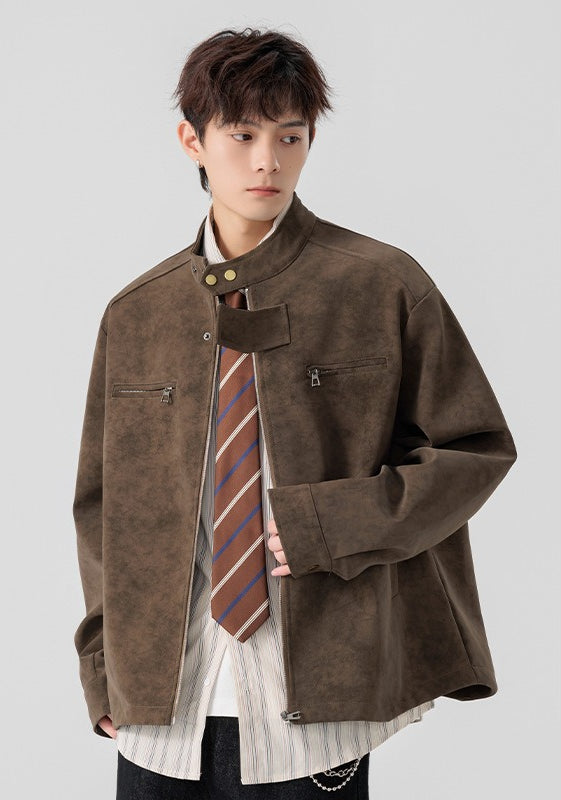 Trendy Winter Men's PU Cotton-Lined Jacket - Casual Versatile Leather