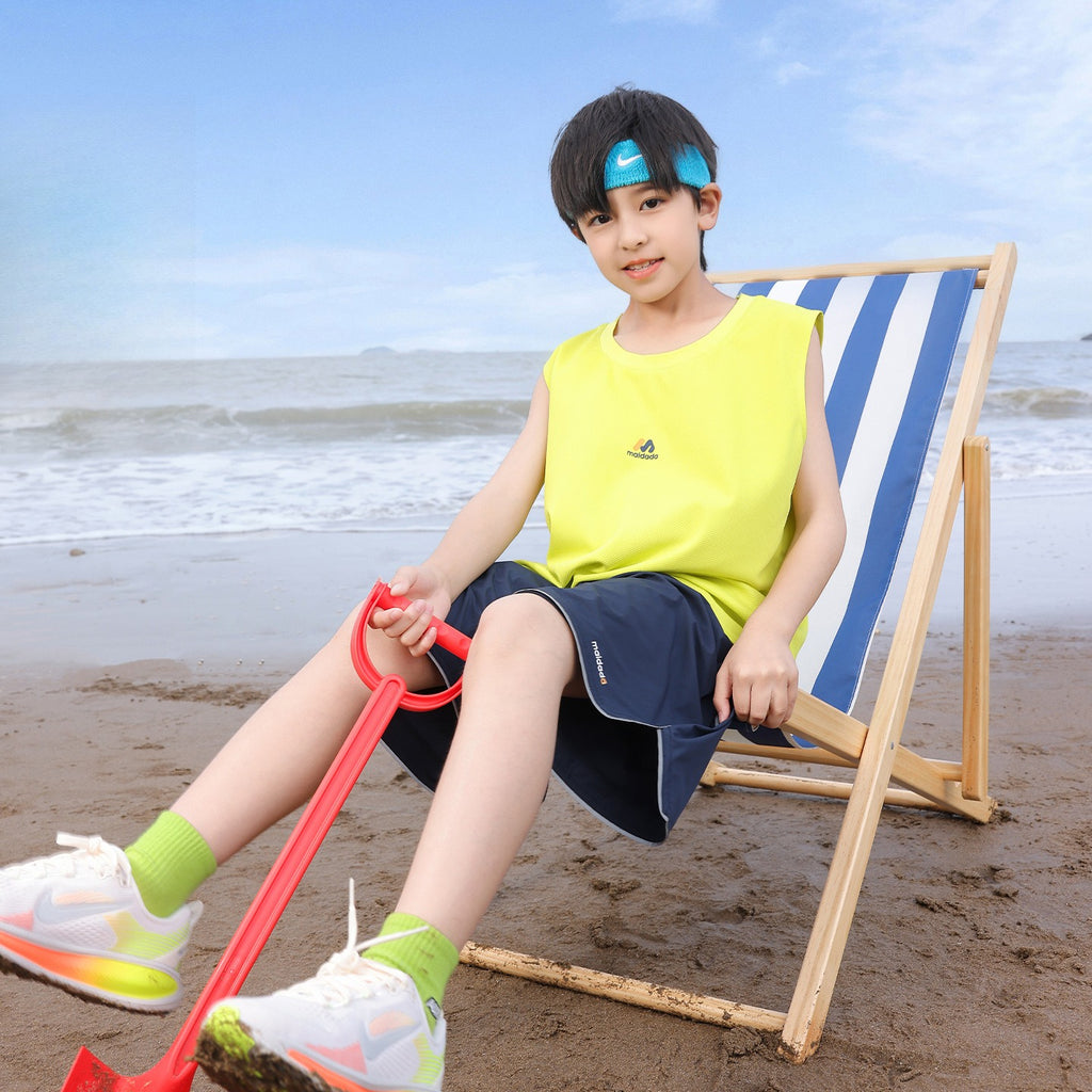 Ice Silk Quick-Drying Boys Summer Set Tank Top & Shorts