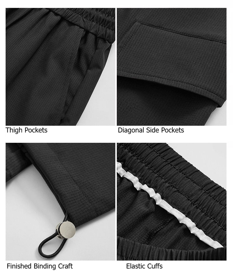 Women Adjustable Cuff Quick Dry Paratrooper Cargo Pants, Outdoor Wide Leg Hiking Trousers