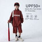 Kids Long Sleeve Sun Protection, Quick Dry, Boys 2PCS Sports Set