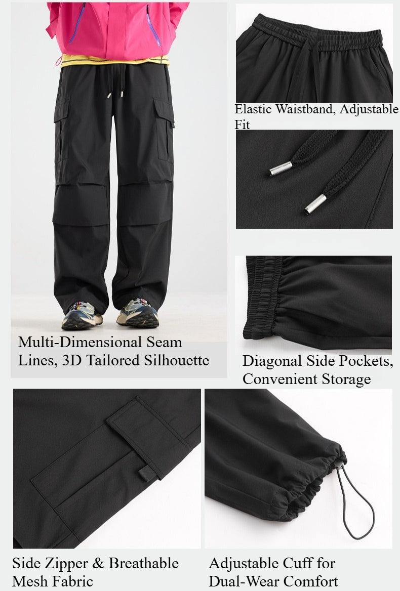 Unisex Windproof Waterproof Scratch‑Resistant Straight‑Leg Outdoor Cargo Pants