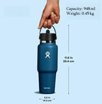 Hydro Flask Large‑Capacity 304 Stainless Steel Vacuum Insulated Tumbler with Carry Handle & Straw Lid for Sports Outdoor