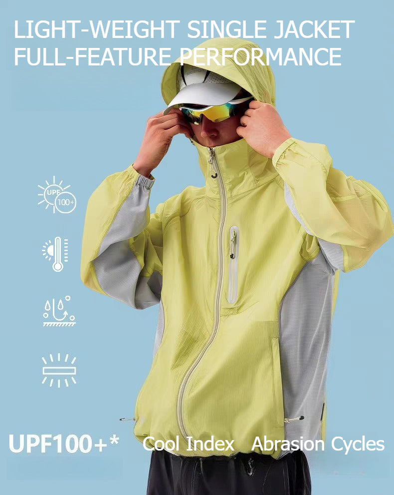 UPF100+ Lightweight Packable Sun Protection Jacket, Cool Breathable Outdoor Skin Coat