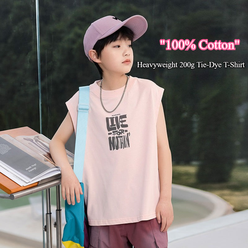 Boys Summer Pure Cotton Sleeveless T-Shirt Casual Vest Top