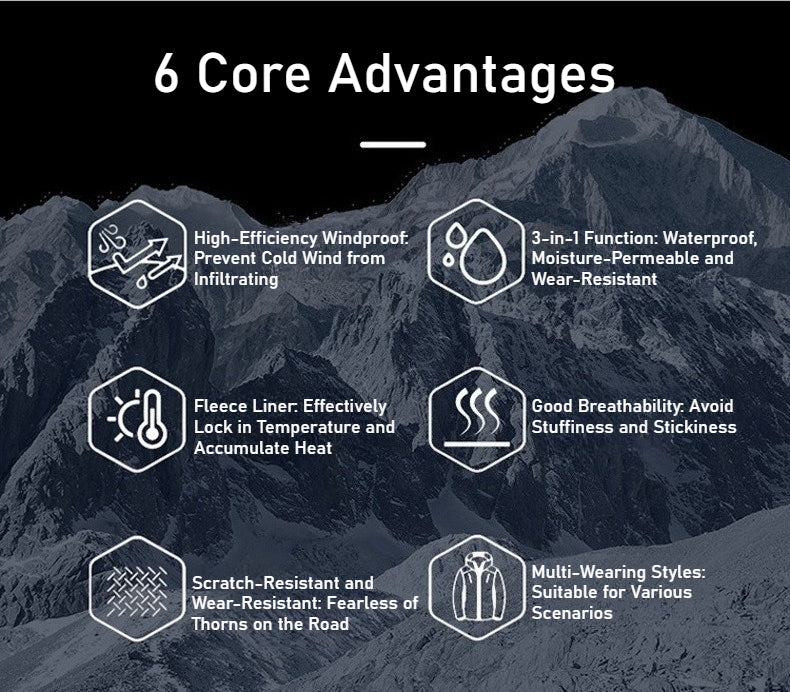 Autumn and winter three-proof jacket for men and women outdoor sports waterproof mountaineering hooded jacket