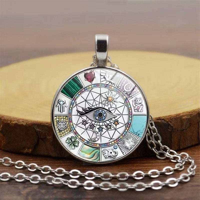 Amulet Magic Lucky Symbol Evil Eye Pendant Necklace