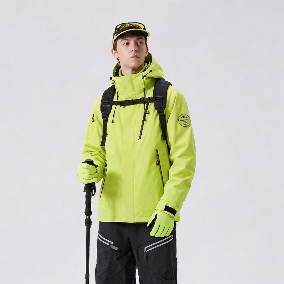 Camel Unisex 3‑in‑1 Detachable Jacket, Waterproof Windproof Warm Outdoor Hiking Mountaineering Coat for Men Women