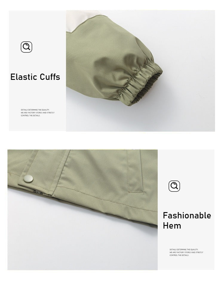 Spring and Autumn children's three-in-one jacket, windproof and waterproof two-piece set for boys and girls, children's outdoor warm jacket