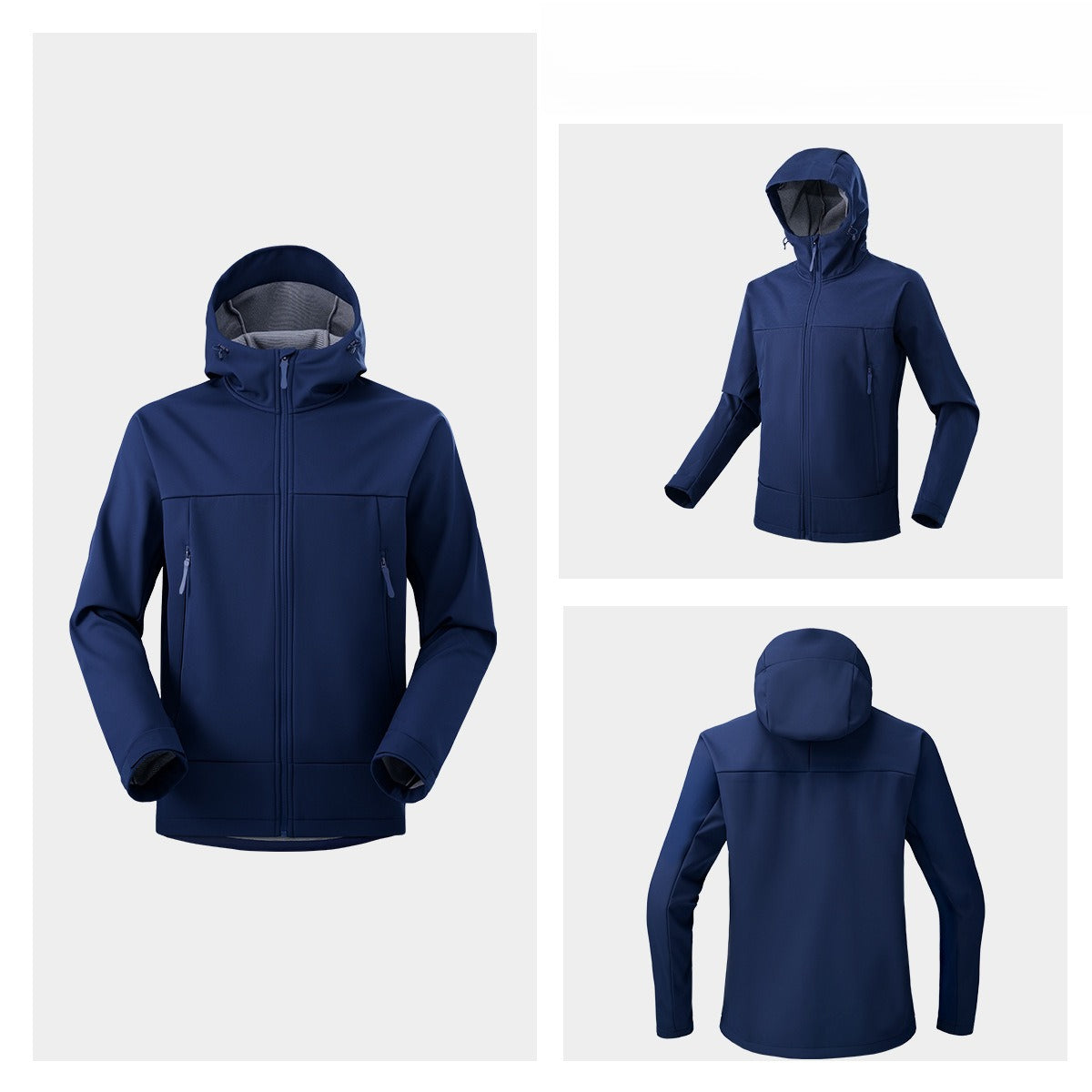 Men Women Loose Softshell Hooded Jacket Wind‑Resistant Water Repellent Outdoor Coat