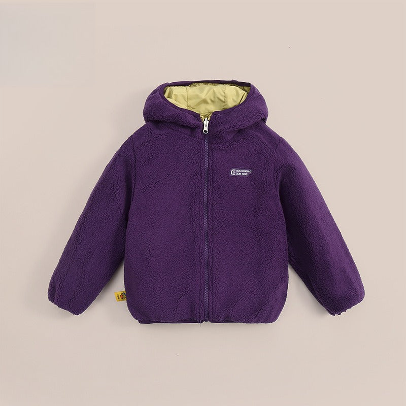 B.Duck Reversible Fleece-Lined Kids' Jacket | Unisex Boys Girls Autumn Winter Water-Resistant Softshell Windbreaker