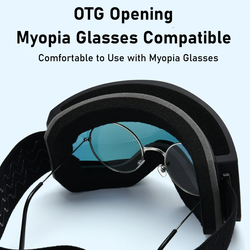 Ski smooth no fog mirror, can card myopia, spherical large field of view ski goggles