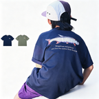 Children's Outdoor-Style Short-Sleeve Tee with Wave Print