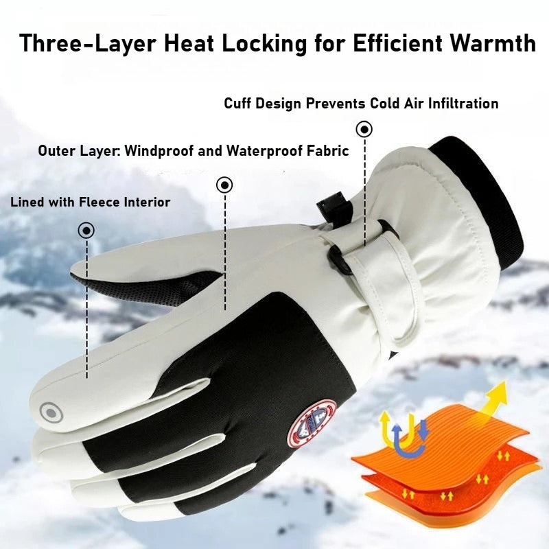 Thickened Winter Unisex Ski Gloves - Adult Hiking  E-Bike Use