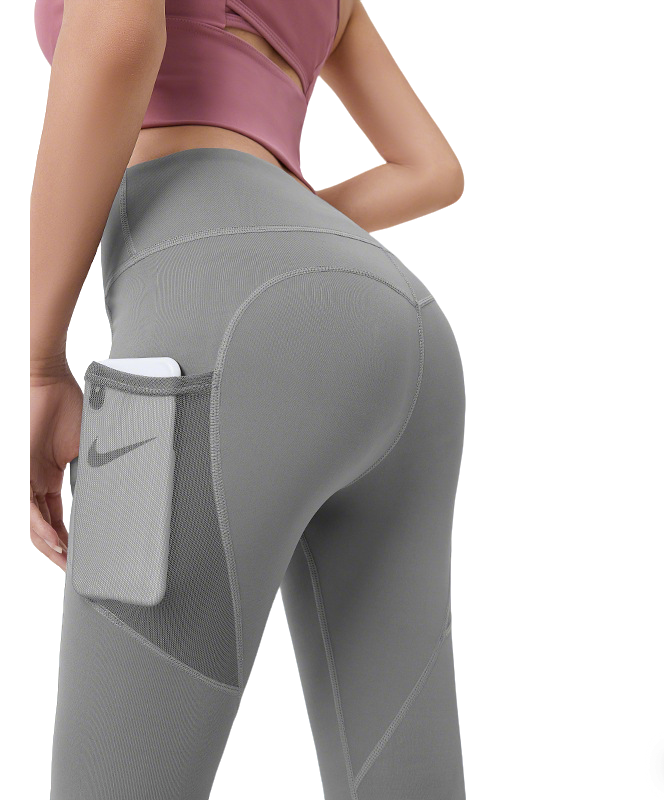 Slim Women's Yoga Leggings - Peach Buttock Side Mesh Pockets