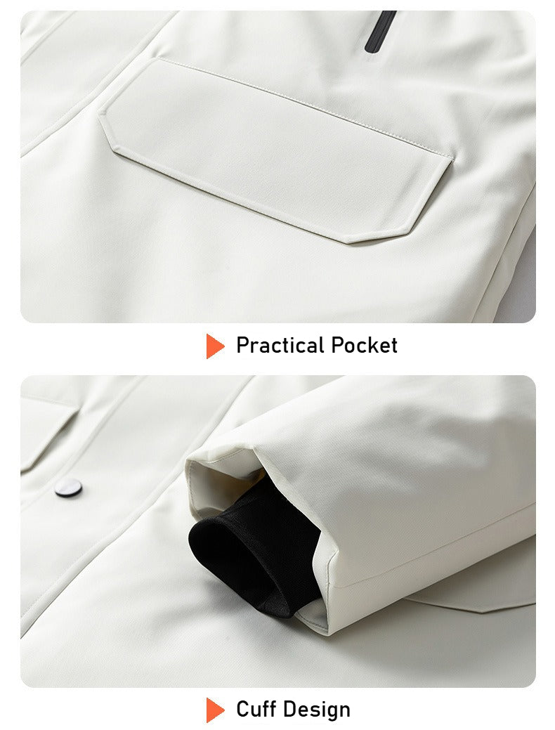 Men's New Workwear Down Jacket - Thickened Mid-Length Warm Cold-Resistant