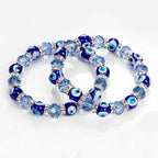 Evil Eye Crystal Bracelet with Blue Beads