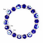 Evil Eye Crystal Bracelet with Blue Beads
