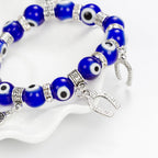 Evil Eye Crystal Bracelet with Blue Beads