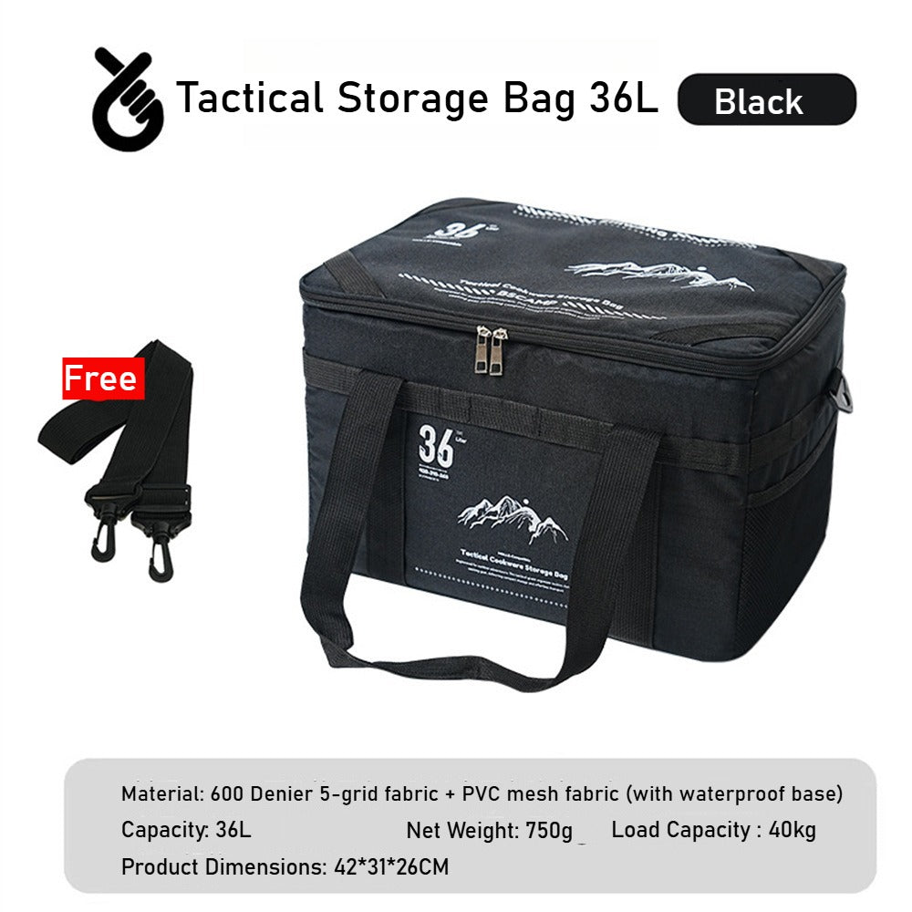 Camping tactical storage bag, outdoor with table board, portable sundries and equipment bag