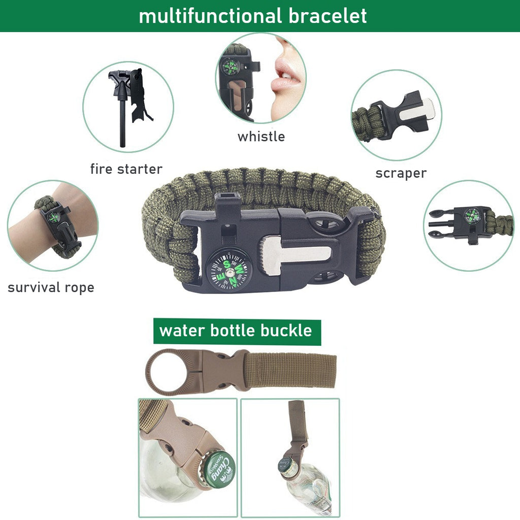 Kit de supervivencia SOS multifuncional: emergencias para acampar al aire libre y aventuras en la naturaleza.