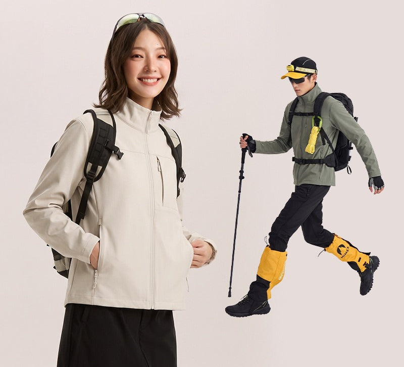 Unisex Stand‑Collar Softshell Jacket Lightweight Outdoor Commuter Outerwear for Men Women