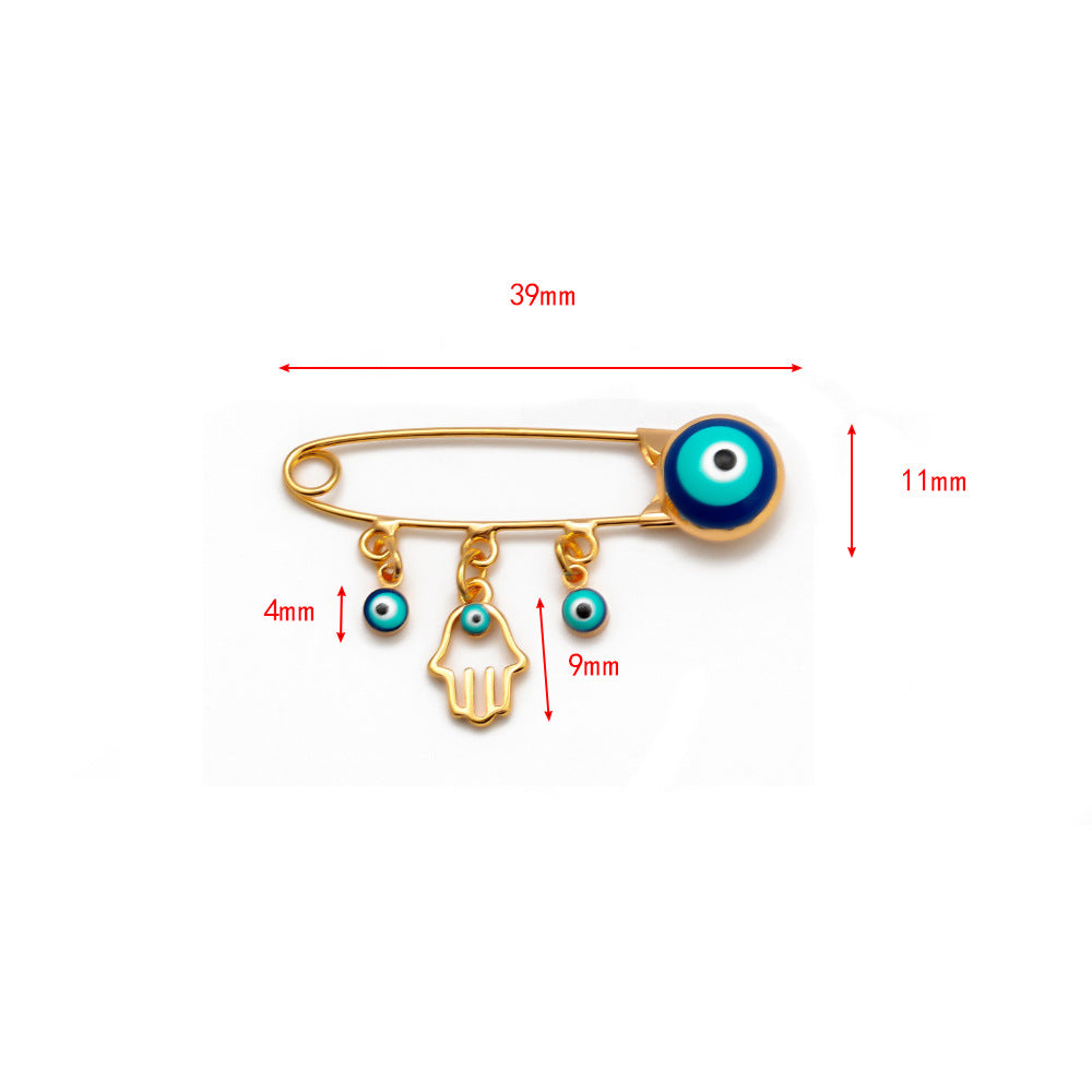 Evil Eye Brooch Clip Collar Pin