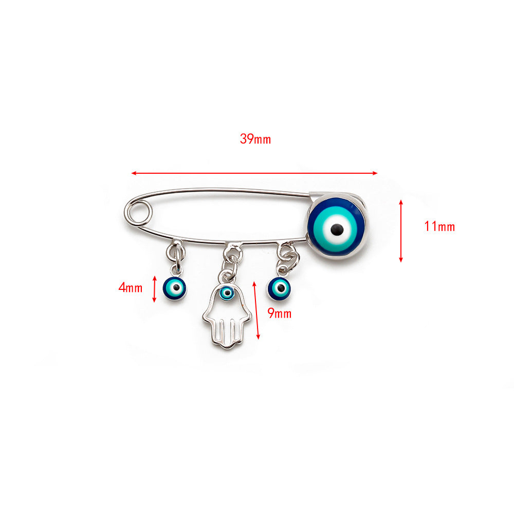 Evil Eye Brooch Clip Collar Pin