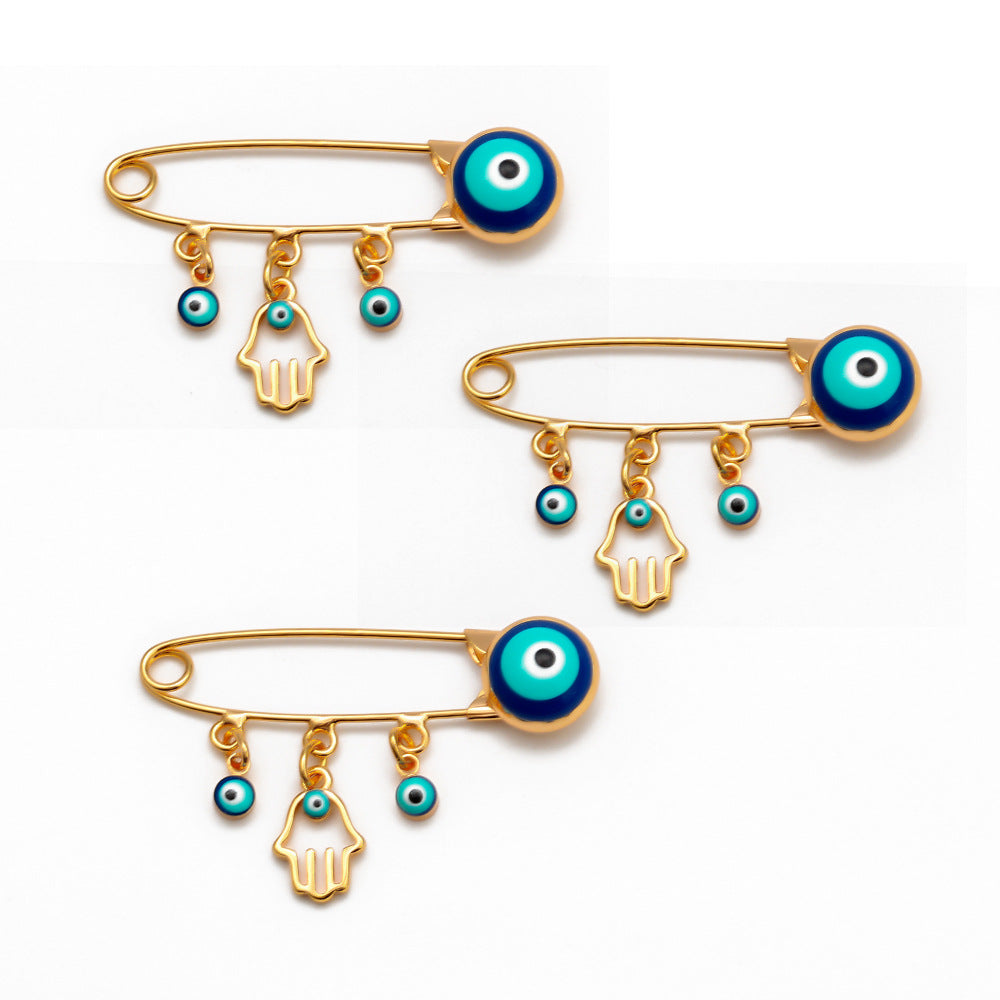 Evil Eye Brooch Clip Collar Pin