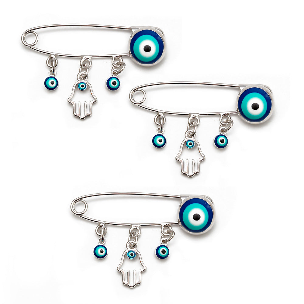 Evil Eye Brooch Clip Collar Pin