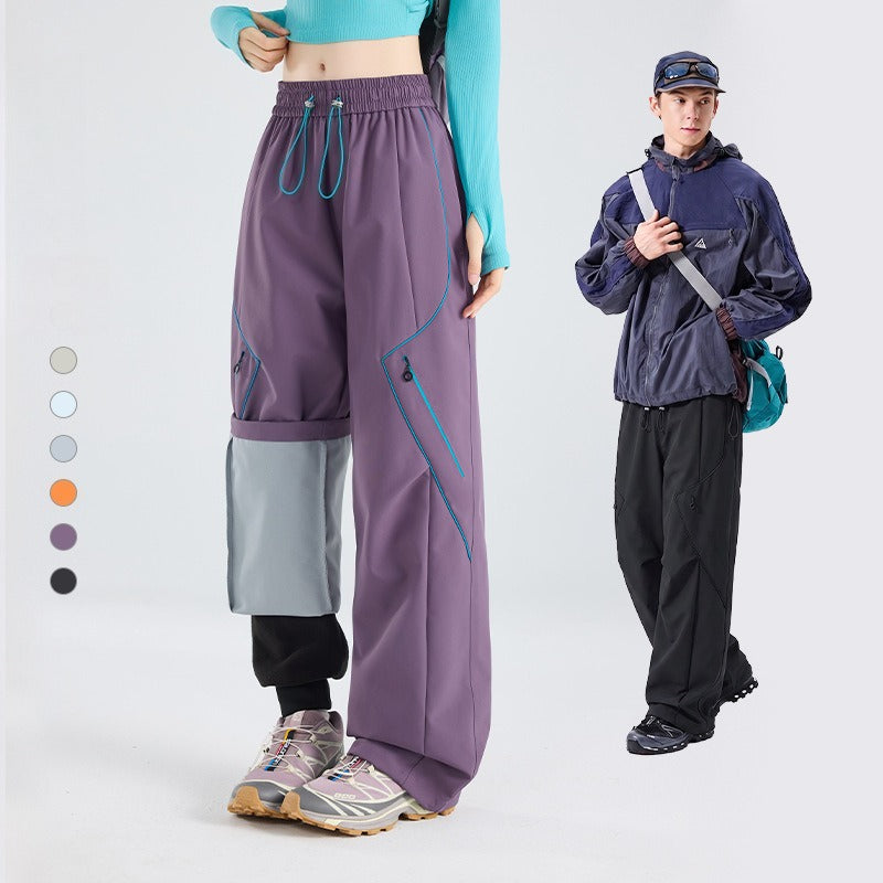 Zip‑Off 2‑in‑1 Waterproof Windproof Hiking Pants, Unisex Loose Outdoor Trekking Trousers