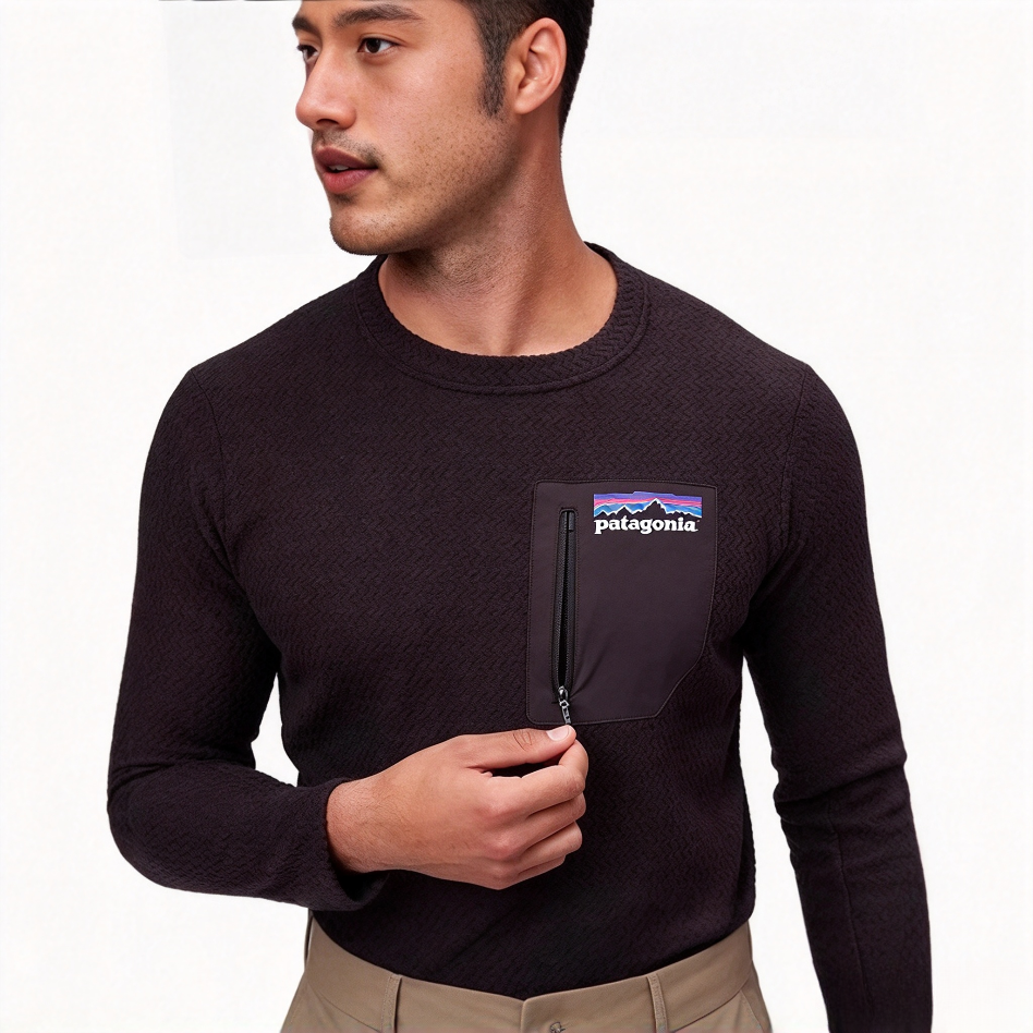 Patagonia Men's R1 Air Crew Long Sleeve Shirt, Waffle Fleece Outdoor Top