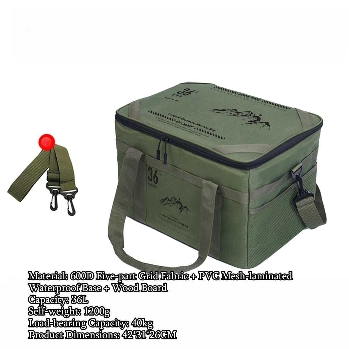 Multi‑Functional Tactical Camping Storage Bag with Table Board, Portable Outdoor Sundries Gear Pouch