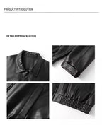 Chaqueta de cuero estilo motero retro marrón americana de otoño 2025 - Estilo granero para hombre, vanguardista y elegante