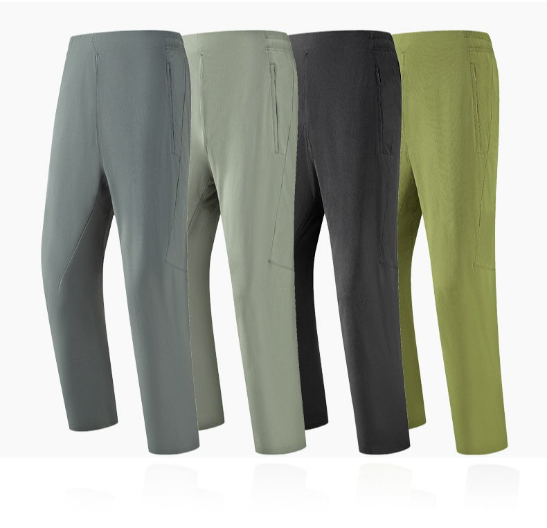 Men's Summer Ice‑Feel Quick‑Dry Straight‑Leg Casual Sports Pants