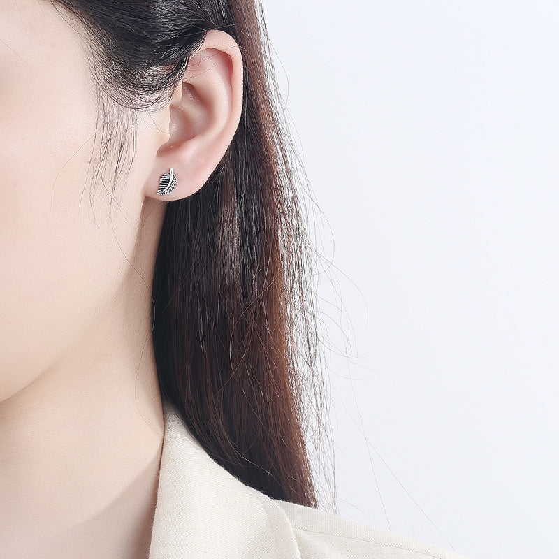 Nature Cast Metalworks Aspen Leaf Sterling Silver Post Earring