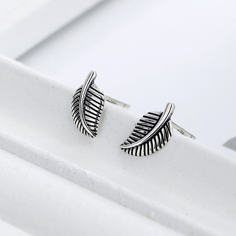 Nature Cast Metalworks Aspen Leaf Sterling Silver Post Earring