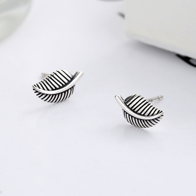 Nature Cast Metalworks Aspen Leaf Sterling Silver Post Earring