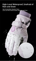 Winter Fleece-Lined Thickened Gloves - Touchscreen Ski Outdoor Cycling Windproof Warm
