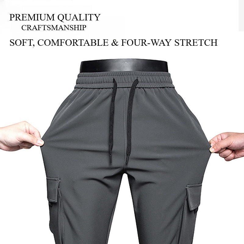 Men's Softshell Winter Cargo Pants Wind & Water Resistant Outdoor Hiking Trousers