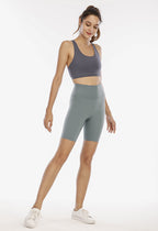 High waist five-point pants sports fitness short medium pants high elasticity