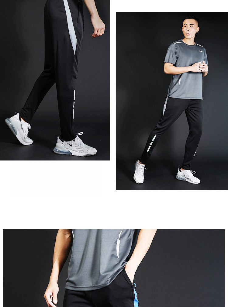 Basketball trousers men's casual trousers quick-drying trousers appearance trousers training trousers side three bars sports trousers football running trousers