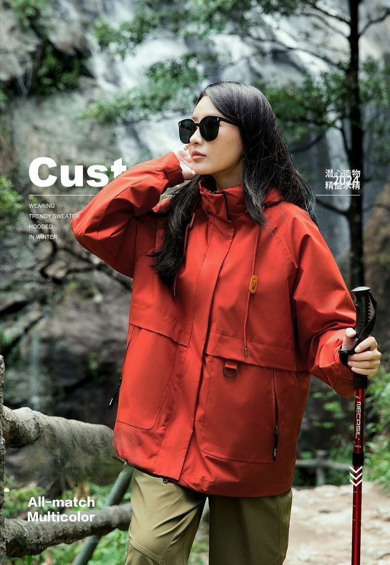 Three-in-one jacket women's outdoor mountaineering suit travel removable liner sports jacket