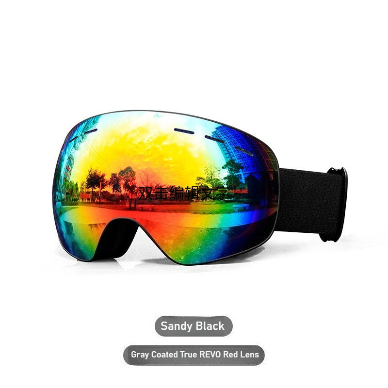 Ski smooth no fog mirror, can card myopia, spherical large field of view ski goggles