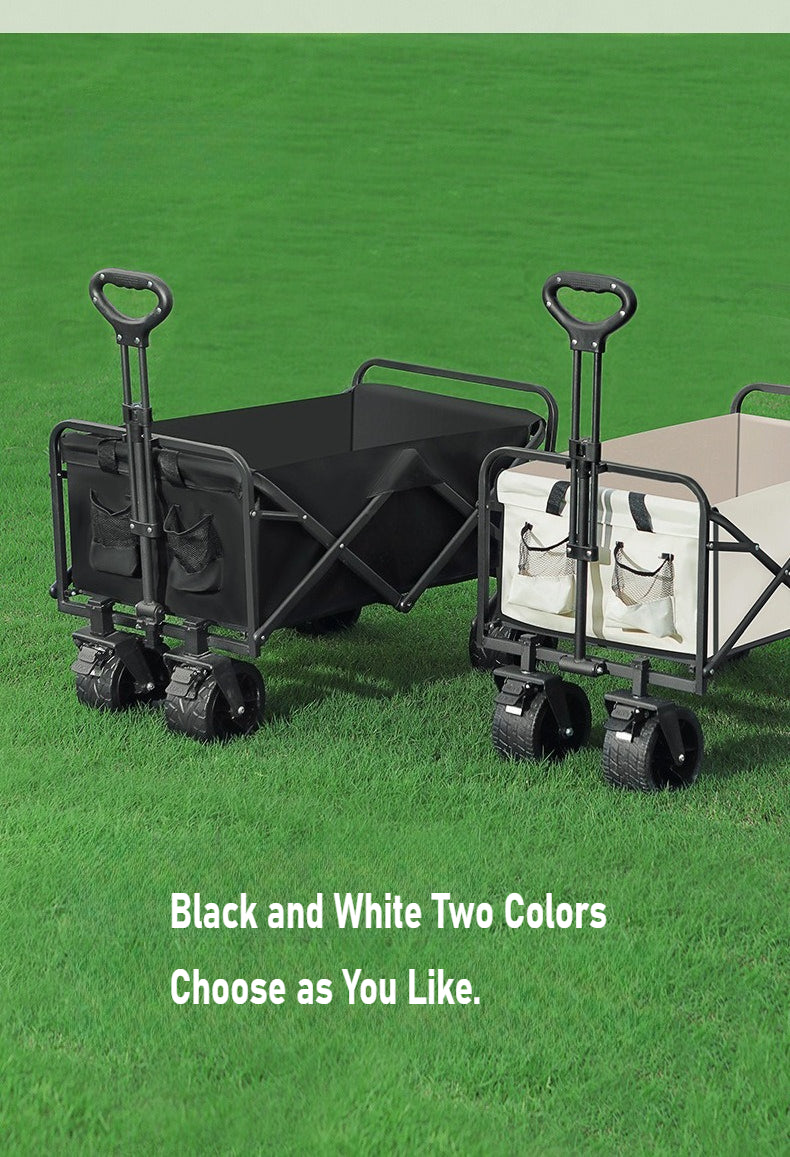 Outdoor camper cart Full metal camp trailer Foldable stall trolley Light travel camping picnic